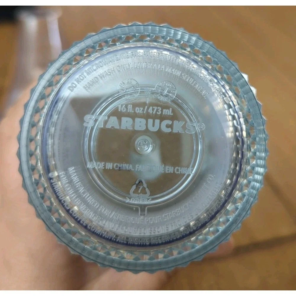 Starbucks Japan Grande Icy Blue Stud Tumbler Transparent Limited Edition‎ 16 oz